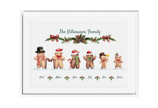Customizable Gingerbread Family Christmas Posters
