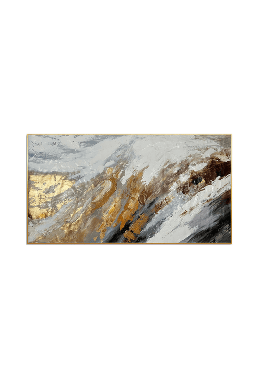 HP048 Abstract Neutral Hand-Painted Wall Decor