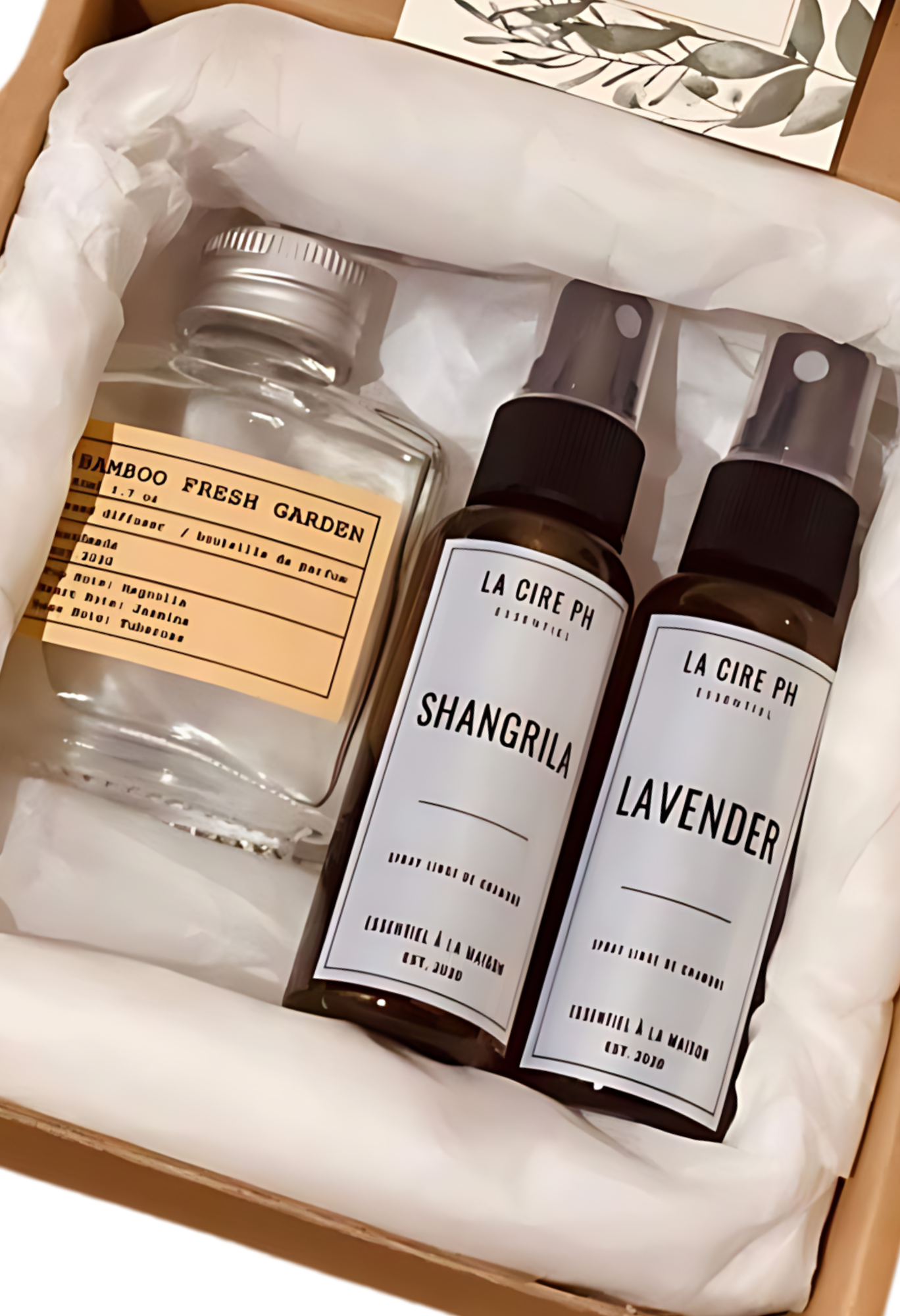 Bamboo Fresh Garden Reed Diffuser and Shangrila and Lavender Room Spray Set