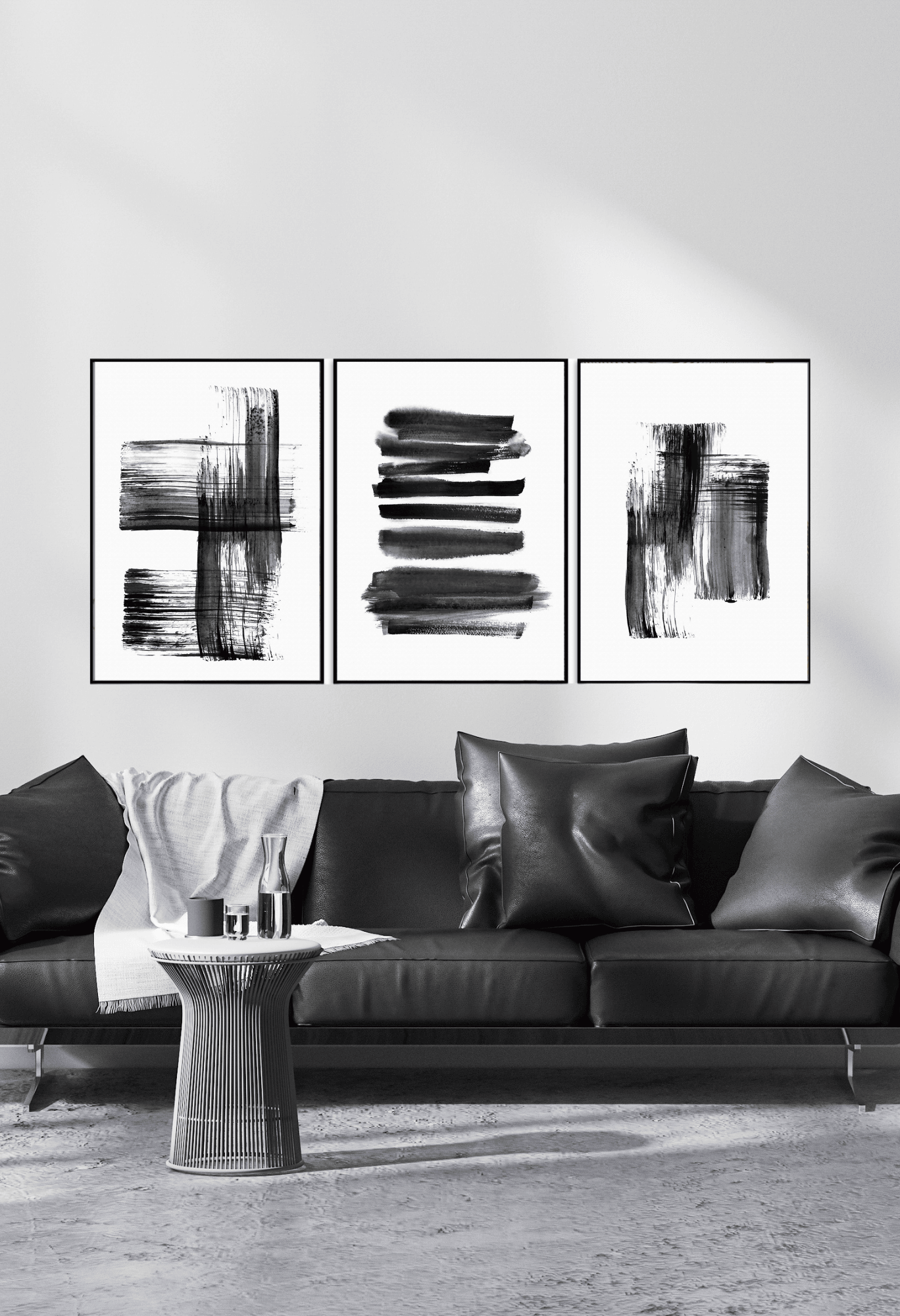 CP138 Black and White Abstract Design Canvas Prints Wall Decor