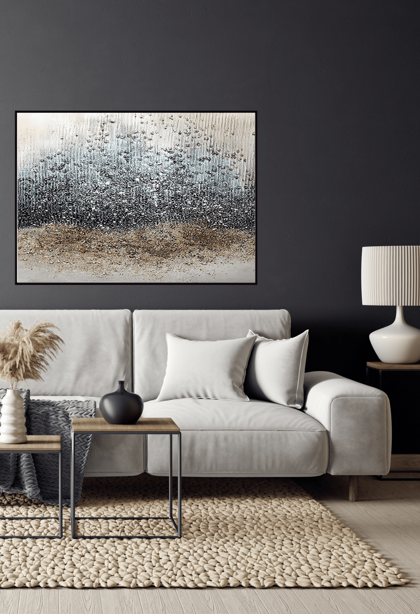 CP079 Brown and Black Abstract Canvas Print Wall Decor