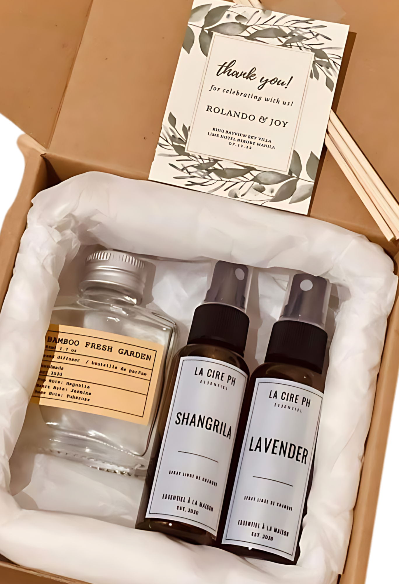 Bamboo Fresh Garden Reed Diffuser and Shangrila and Lavender Room Spray Set
