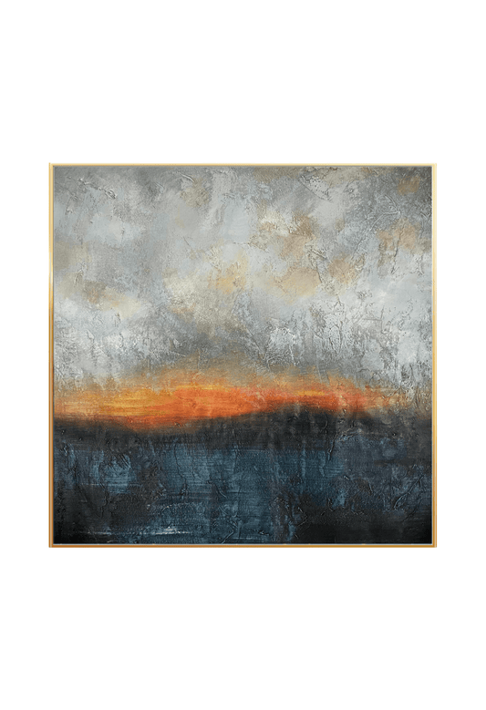 HP053 Sunset Abstract Acrylic Hand-Painted Wall Decor