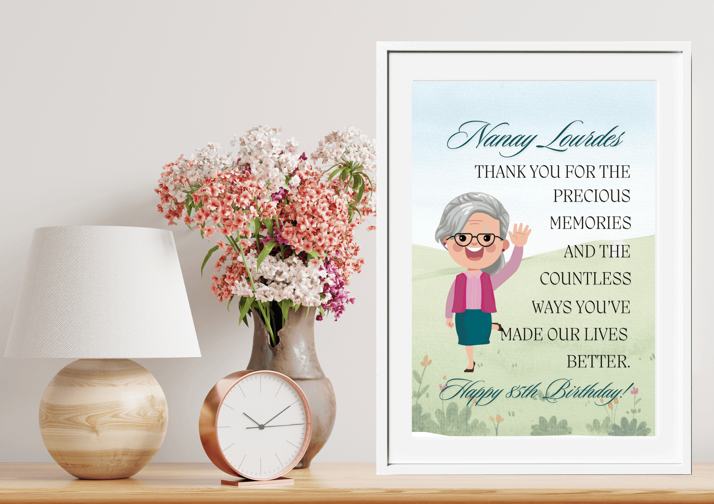 Personalized Grandma Birthday Tribute Wall Art
