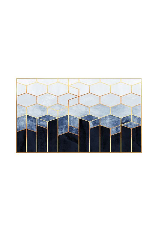 CP065 Blue and Gold Abstract Design Canvas Print Wall Decor