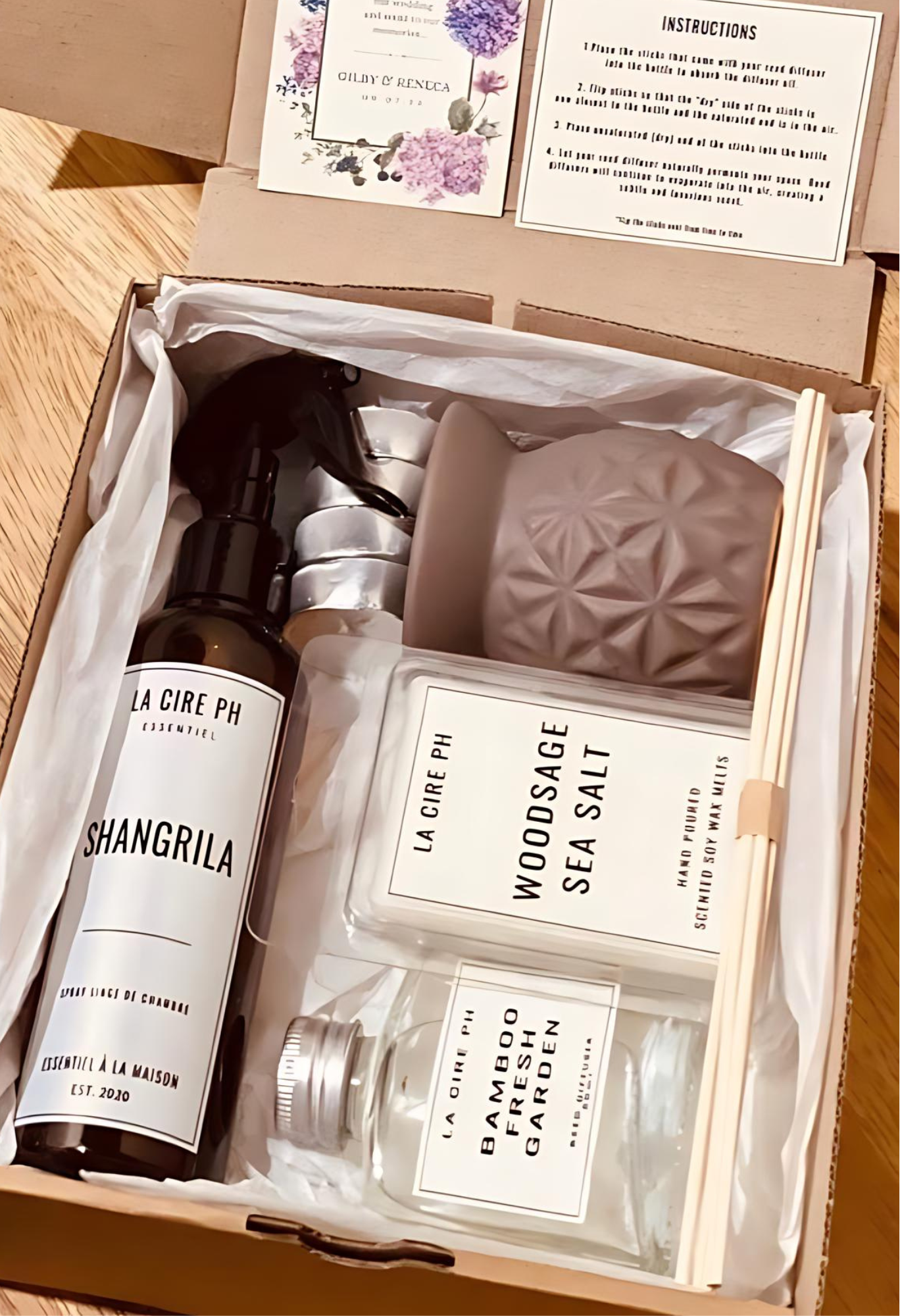 Bamboo Fresh Garden Reed Diffuser, Room Spray and Soy Wax Melts Set