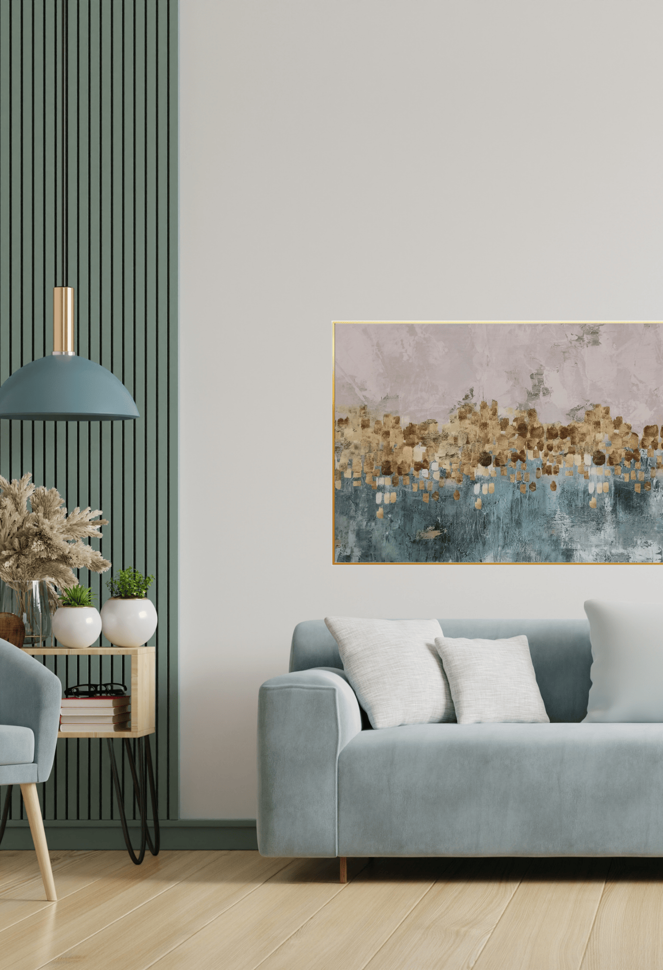 CP078 Green and Gold Abstract Design Canvas Print Wall Decor