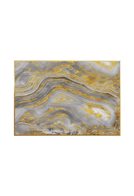 CP081 Gray and Gold Abstract Canvas Print Wall Decor