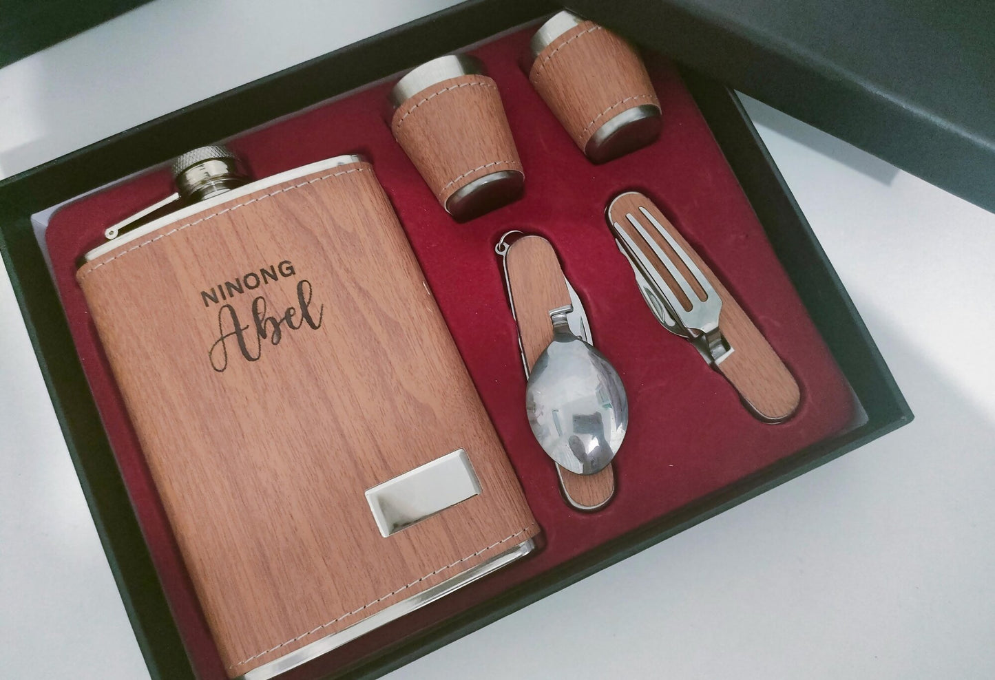 Personalized Engraved Flask Set