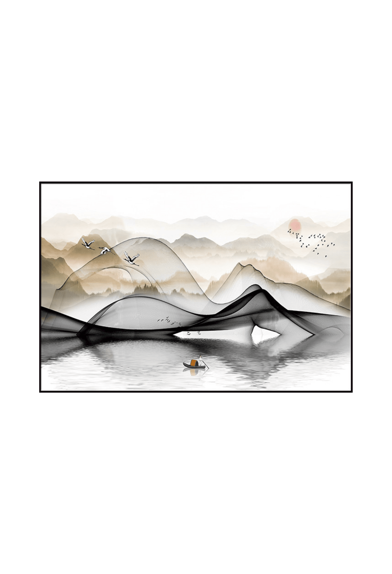 CP082 Brown and Black Landscape Canvas Print Wall Decor