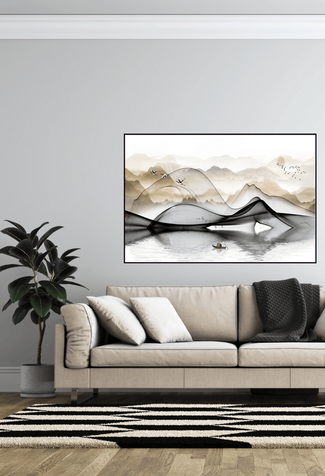 CP082 Brown and Black Landscape Canvas Print Wall Decor