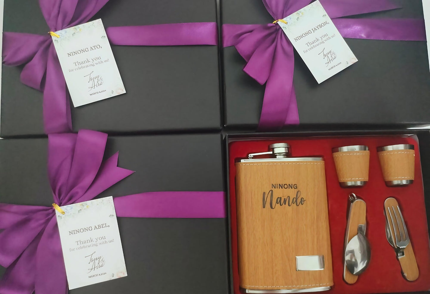 Personalized Engraved Flask Set
