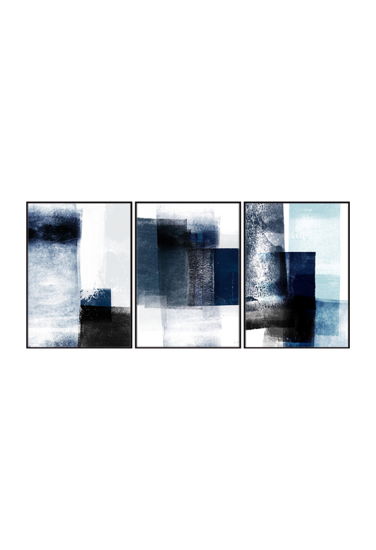 CP006 Modern Abstract Blue Pattern Canvas Prints Wall Decor