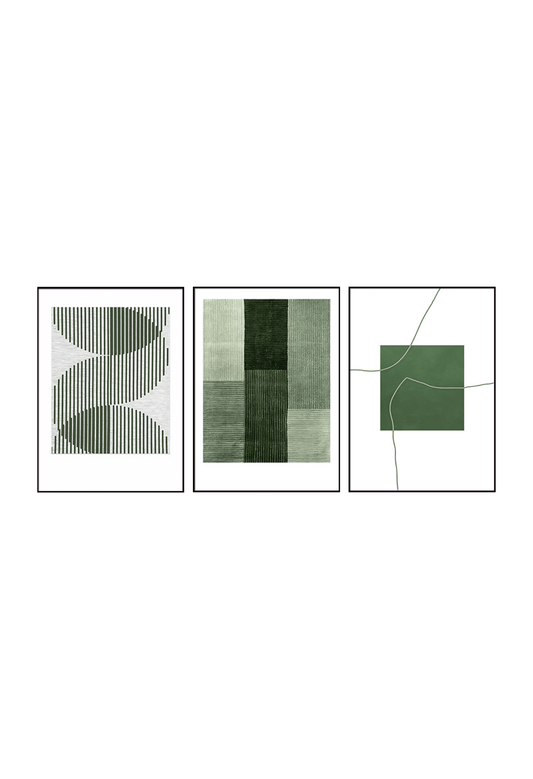 CP010 Modern Abstract Green Pattern Canvas Prints Wall Decor