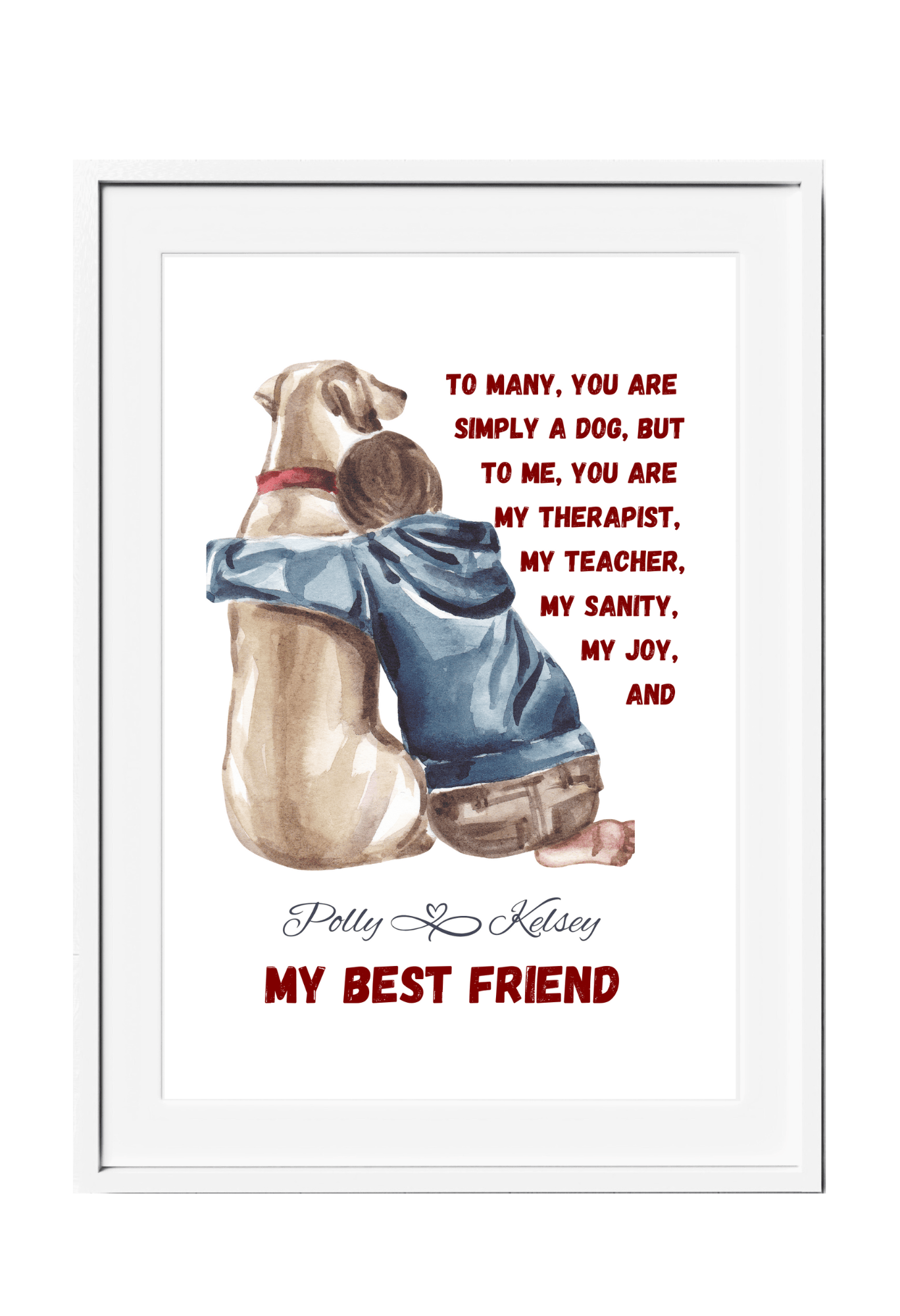 Personalized Fury Friend Hug Wall Art