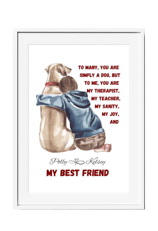 Personalized Fury Friend Hug Wall Art