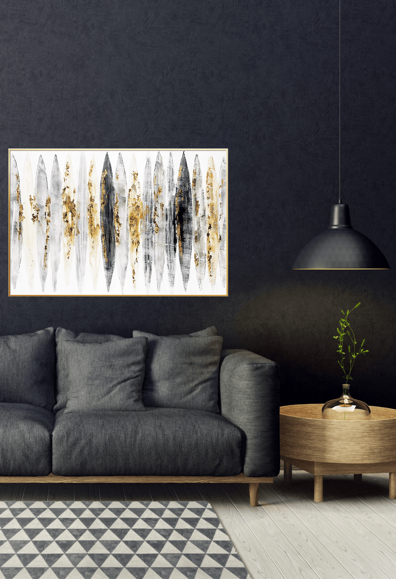 CP085 Black and Gold Abstract Canvas Print Wall Decor