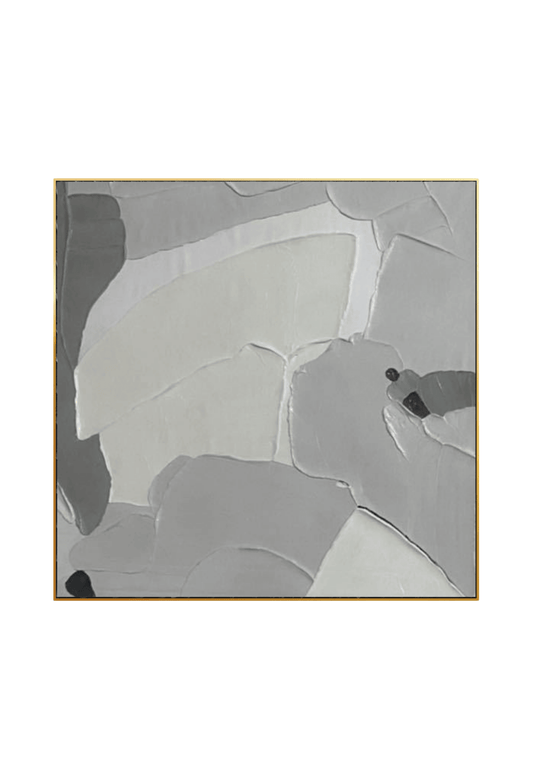 HP042 Abstract Minimalist White Acrylic Hand-Painted Wall Decor