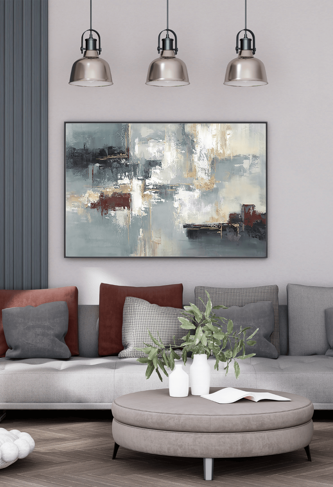 CP088 Monochromatic Abstract Canvas Print Wall Decor