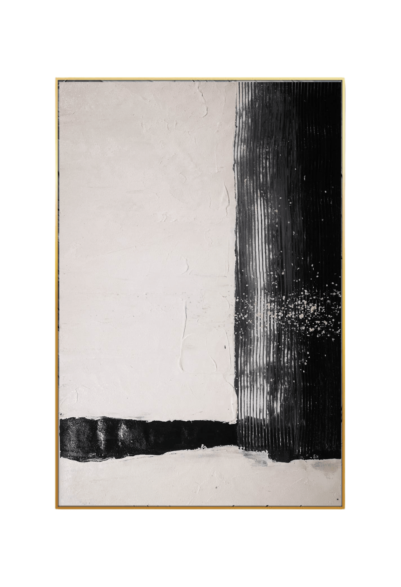 HP011 Abstract Minimalist Acrylic Black and White Hand-Painted Wall Decor