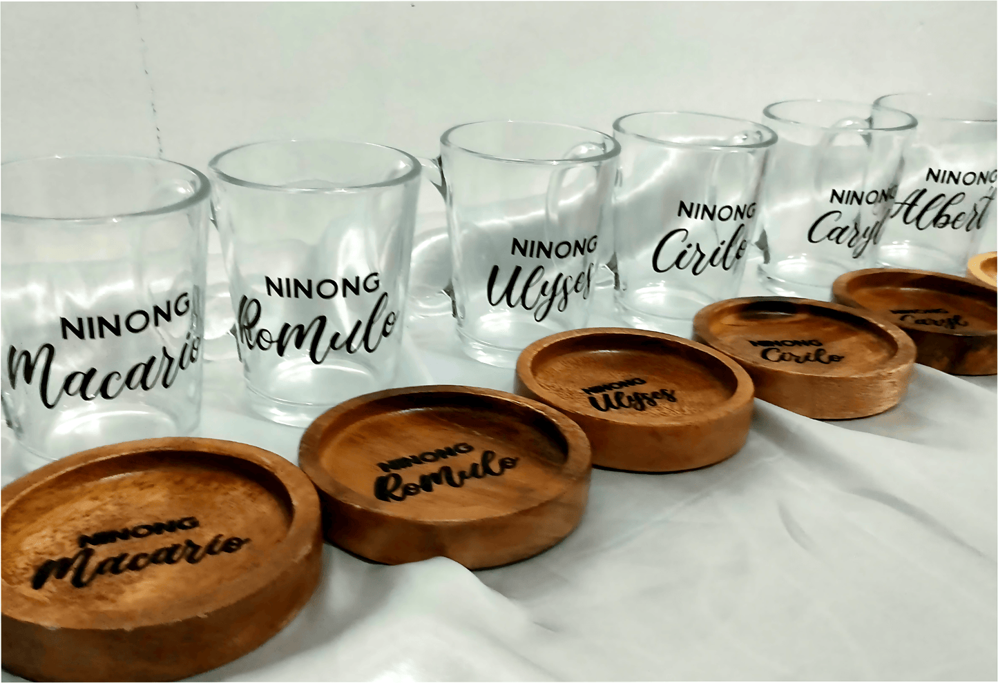 Personalized Glass Mug with Wooden Lid (320ml)