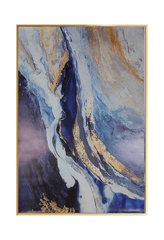 CP067 Blue and Gold Abstract Design Canvas Print Wall Decor