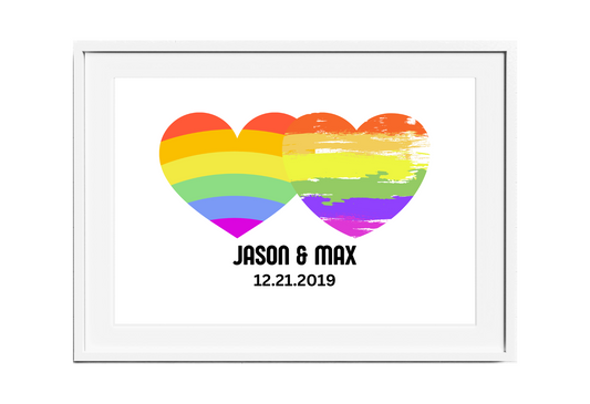 Personalized Pride Hearts Wall Art