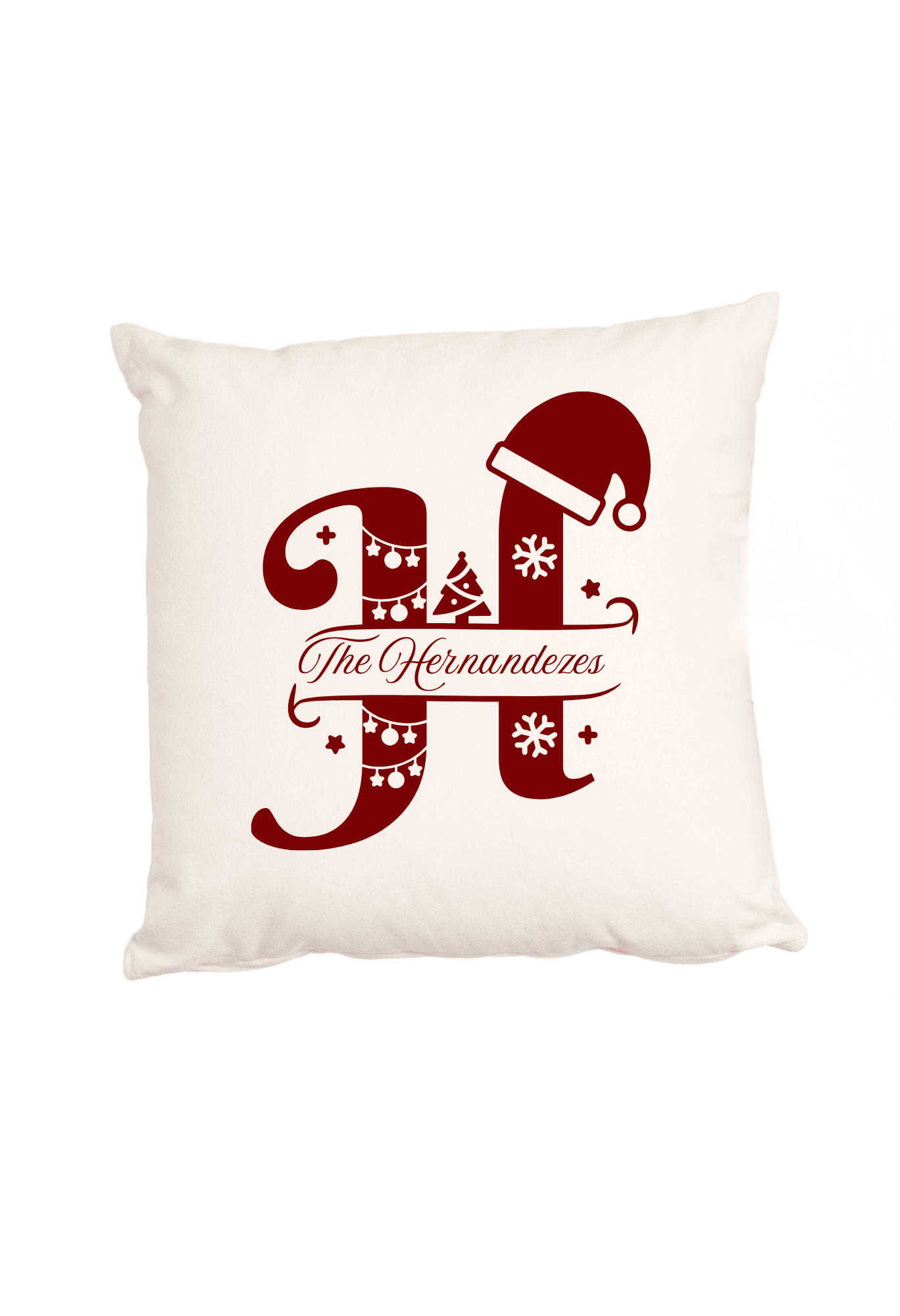 Personalized Christmas Alphabet Cushion Cover (Pillow Insert Not Included)
