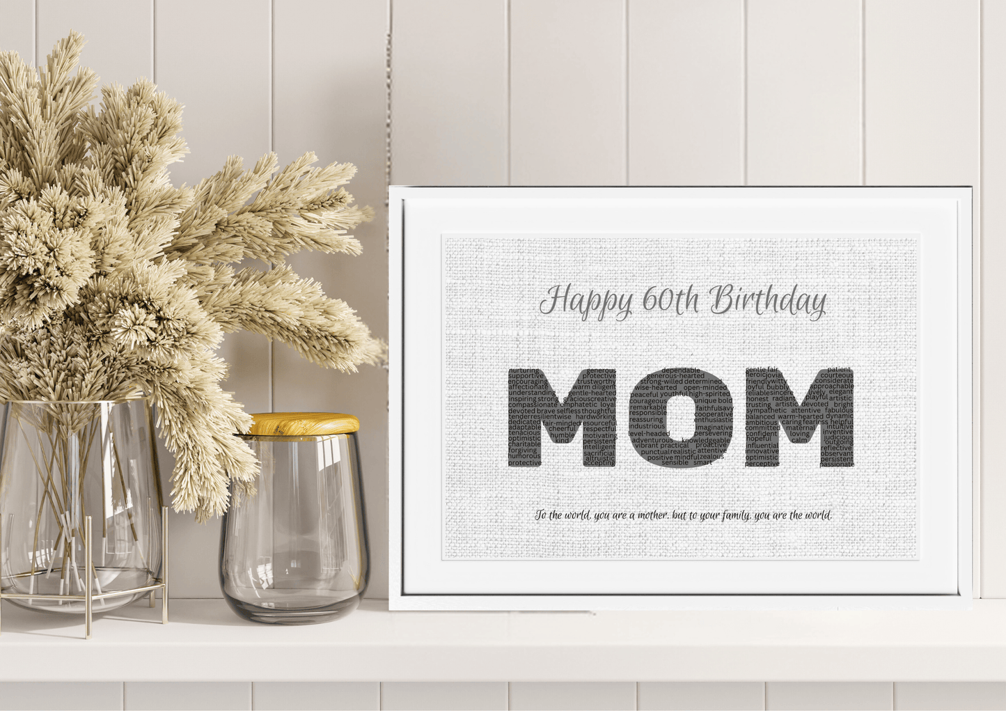 Personalized Happy Birthday Mom Wall Art