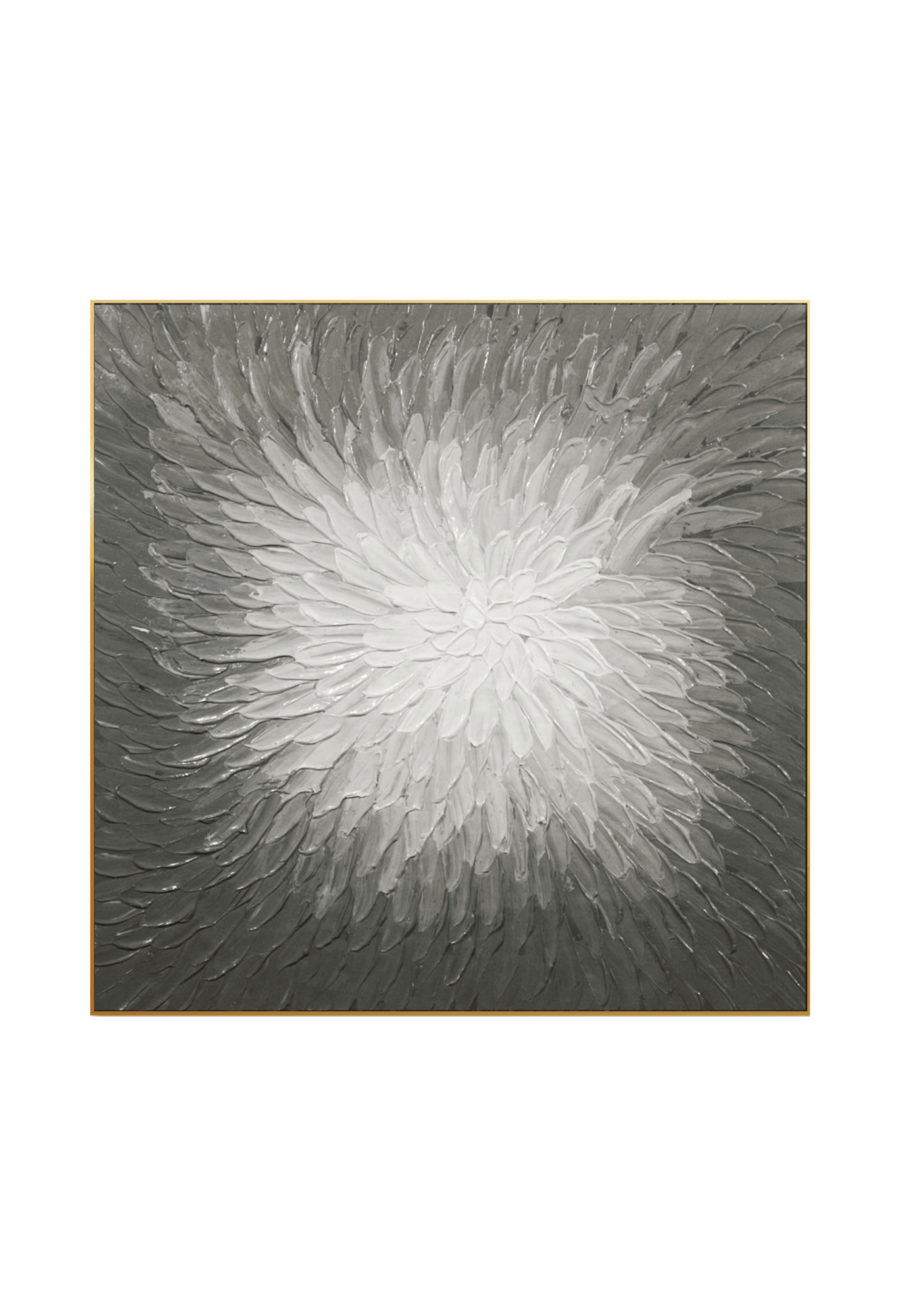 HP002 Gray Floral Hand-Painted Acrylic Wall Decor