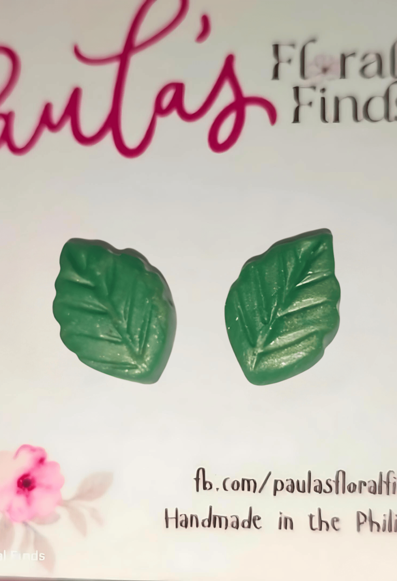 Paula's Floral Finds Handmade Leaf Polymer Clay Stud Earrings