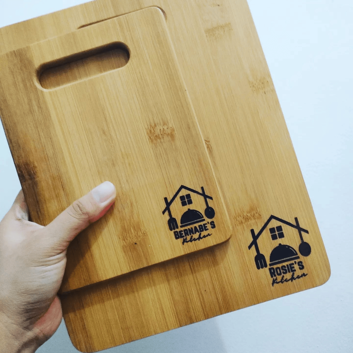 Personalized Engraved Bamboo Chopping Board Set