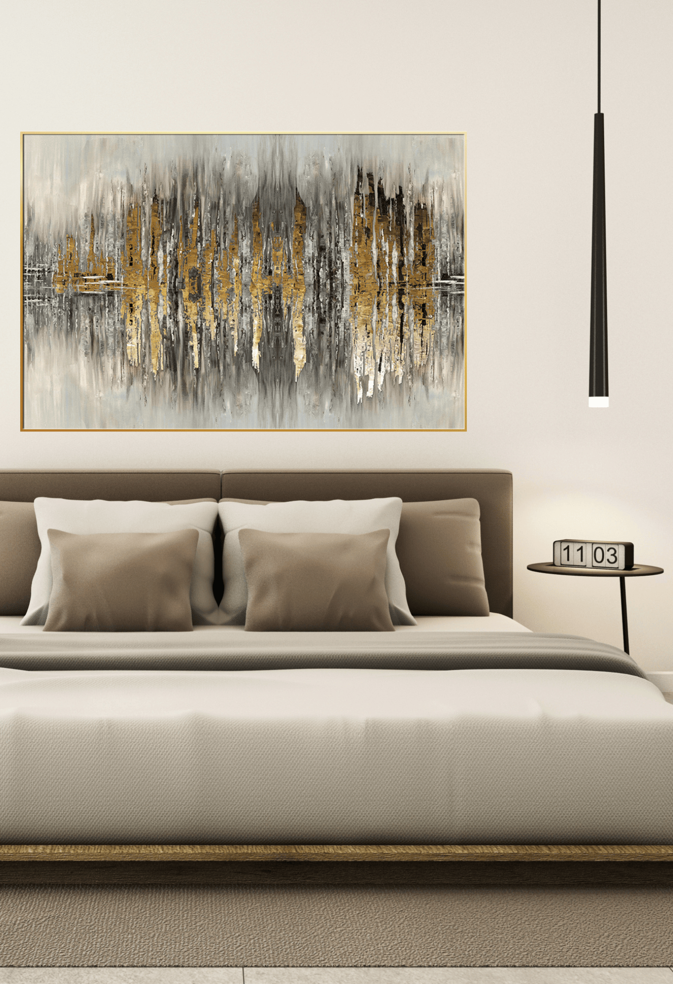 CP102 Black and Gold Abstract Canvas Print Wall Decor
