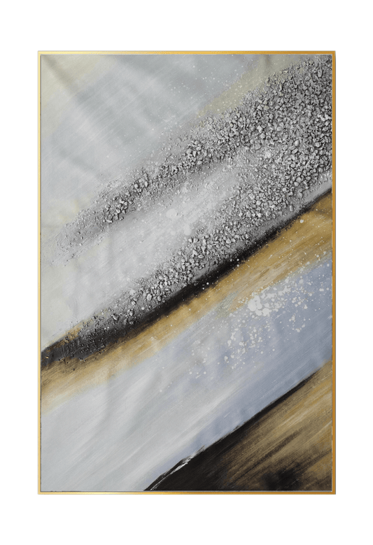 HP056 Abstract Neutral Tone Acrylic Hand-Painted Wall Decor