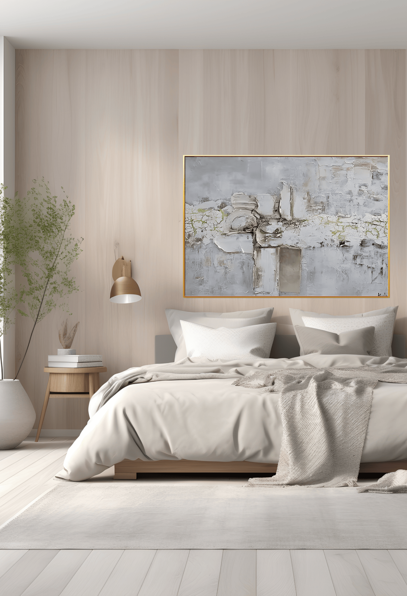 CP107 Neutral Abstract Canvas Print Wall Decor