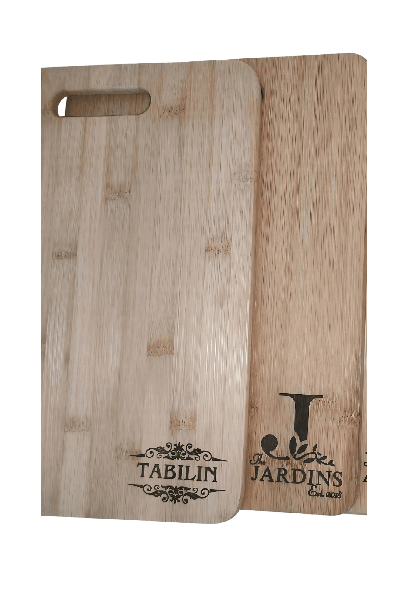 Personalized Engraved Bamboo Chopping Board Set