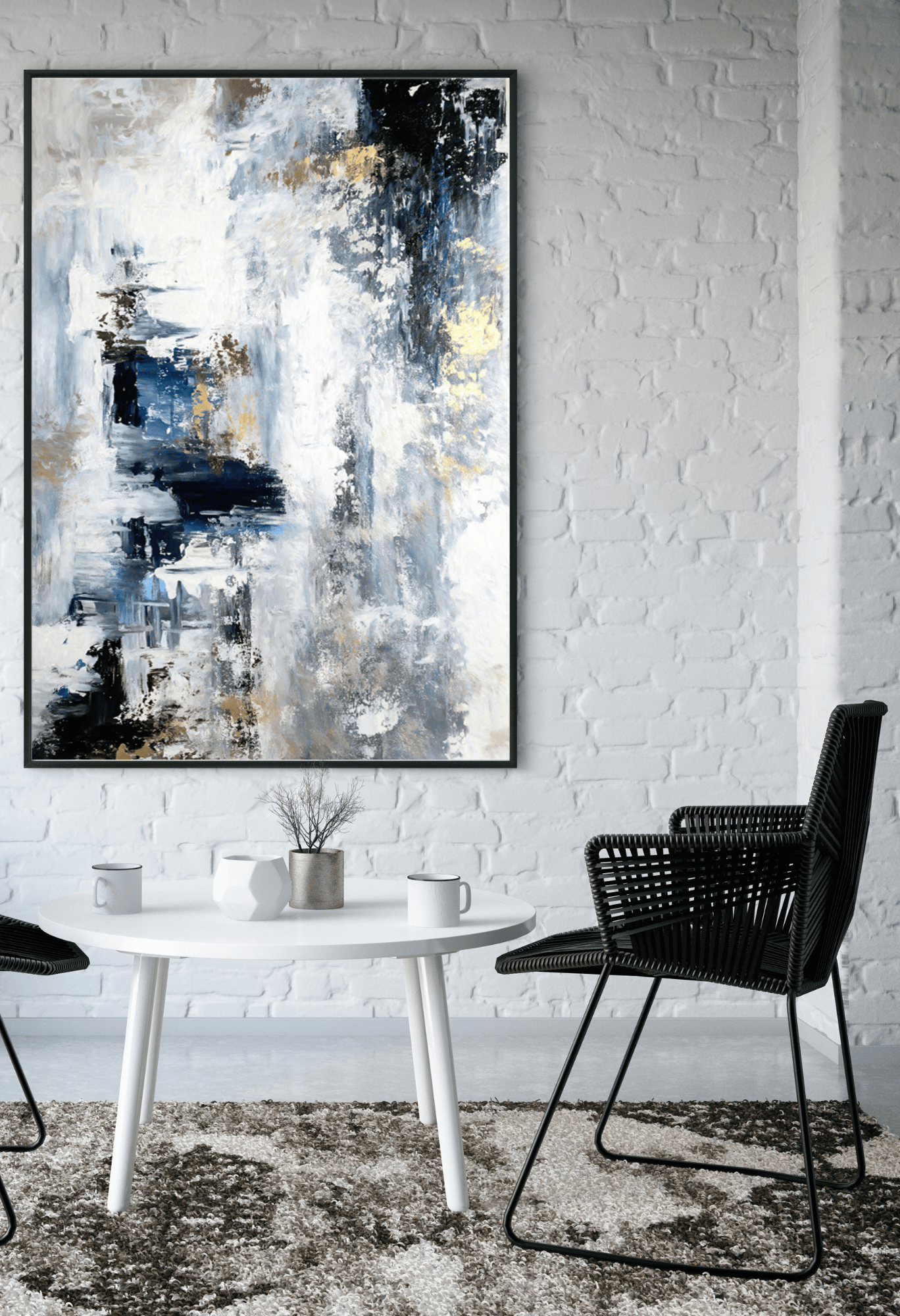 CP108 Monochromatic Abstract Canvas Print Wall Decor