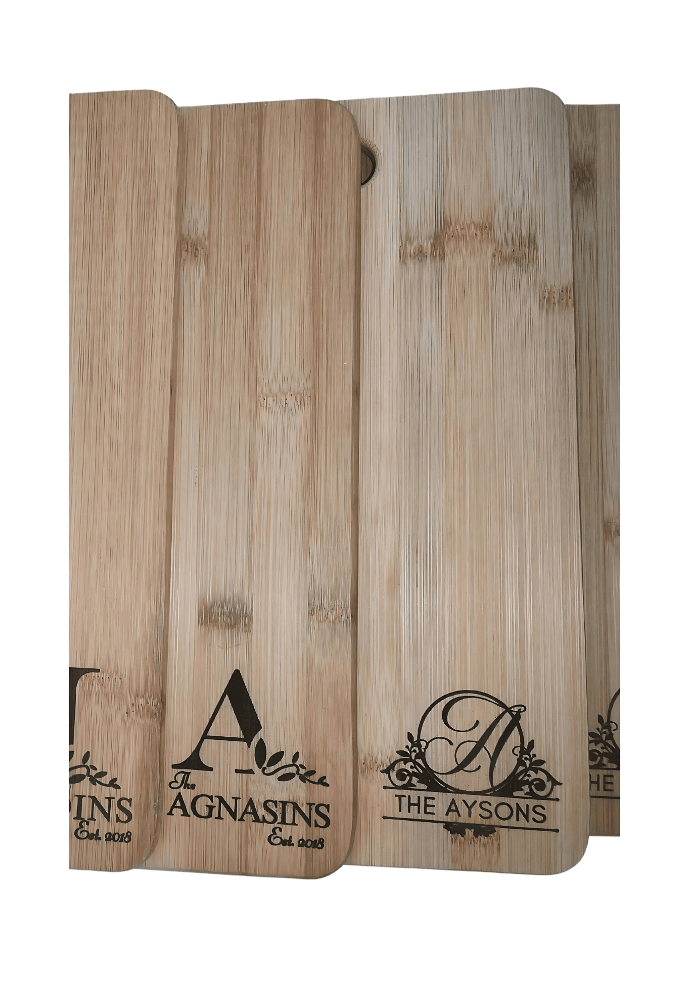 Personalized Engraved Bamboo Chopping Board Set