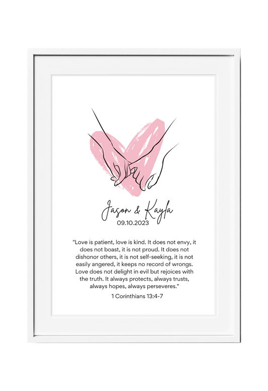 Personalized Couple Holding Hands Wall Decor