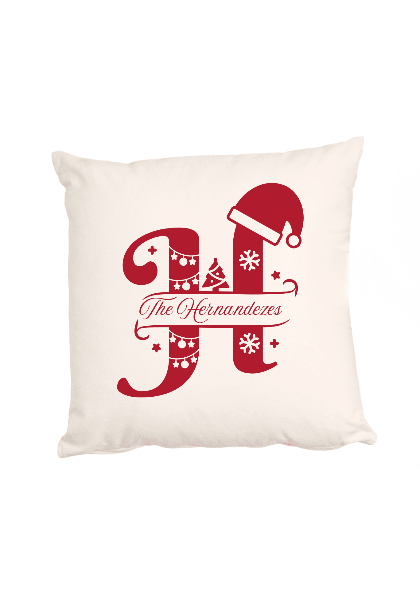 Personalized Christmas Alphabet Cushion Cover (Pillow Insert Not Included)