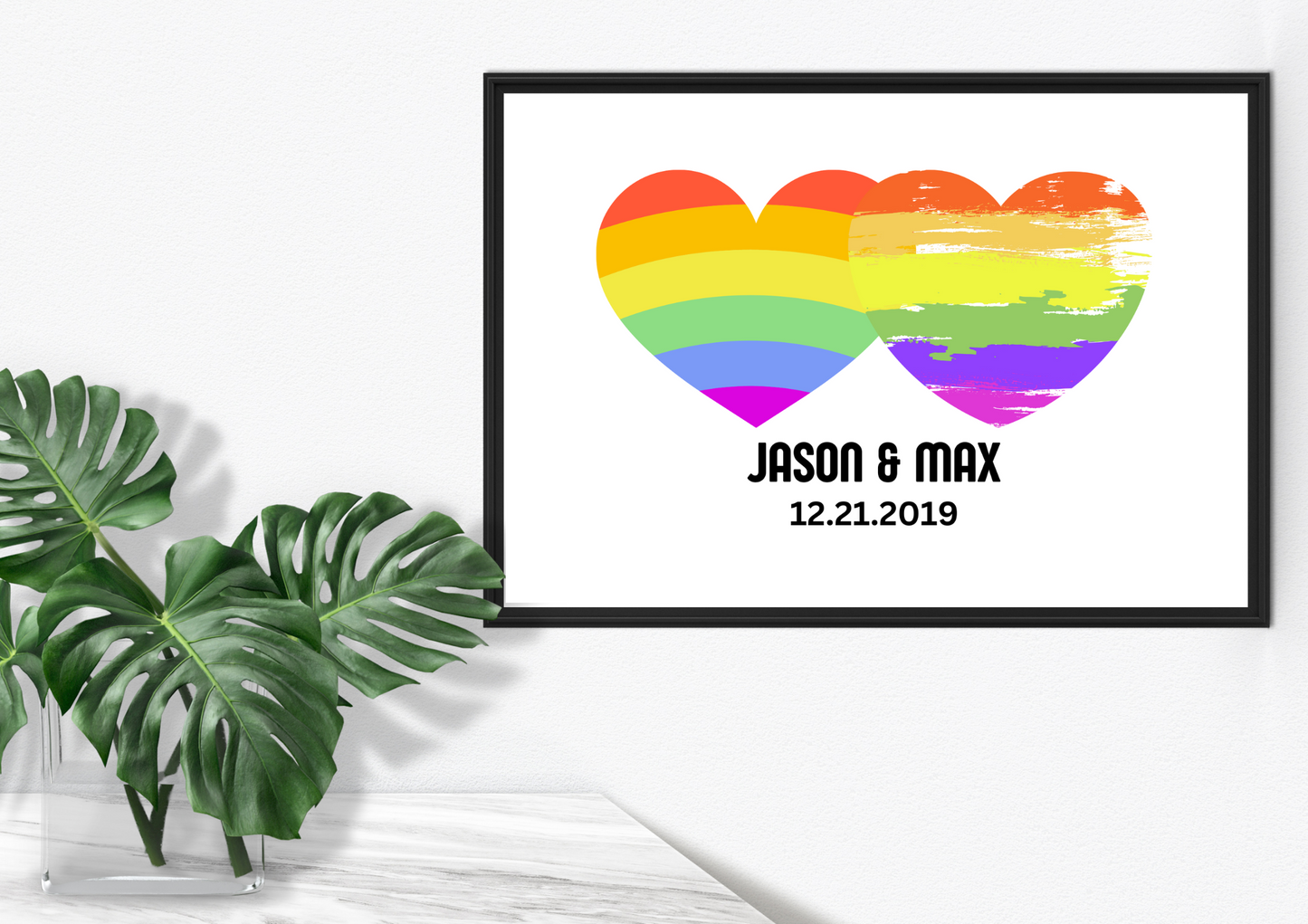 Personalized Pride Hearts Wall Art