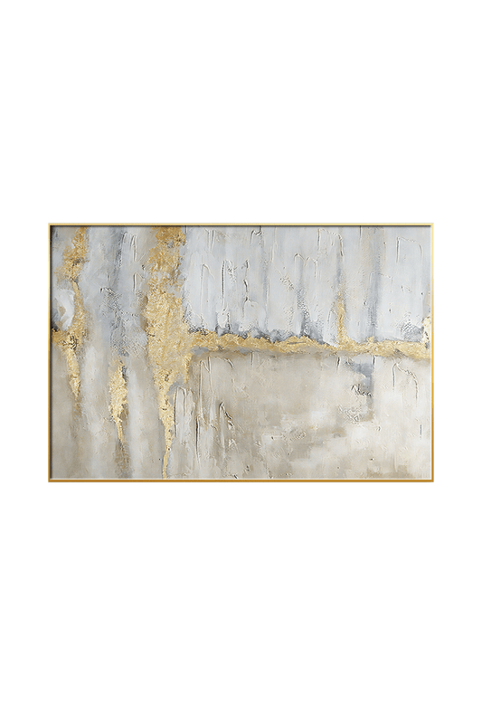 CP111 Beige and Gray Leaf Canvas Print Wall Decor