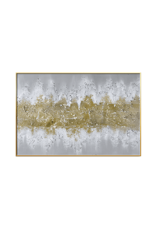 CP112 Gold and Gray Abstract Canvas Print Wall Decor