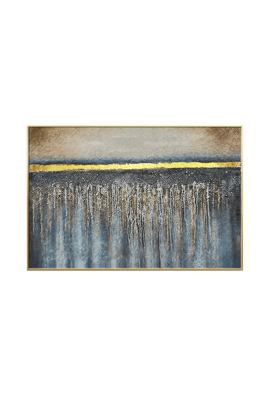 CP114 Blue and Gold Abstract Canvas Print Wall Decor