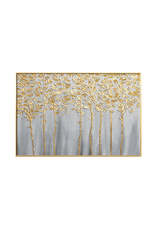 CP117 Gold and White Abstract Canvas Print Wall Decor