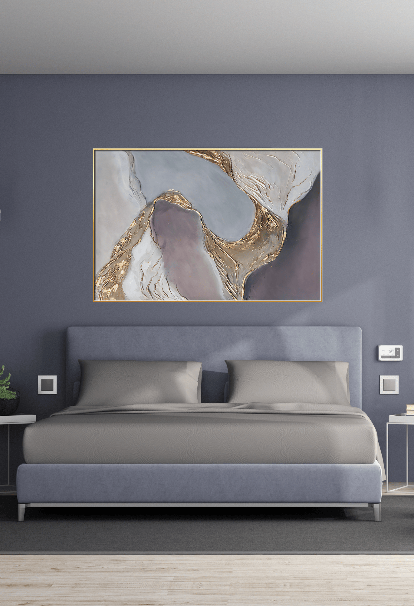 CP119 Soft Purple and Gold Canvas Print Wall Decor