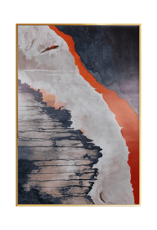 CP069 Blue and Red Abstract Design Canvas Print Wall Decor)