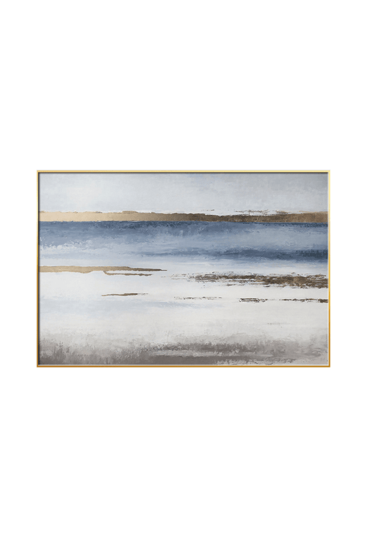 CP089 Blue and Gold Abstract Canvas Print Wall Decor