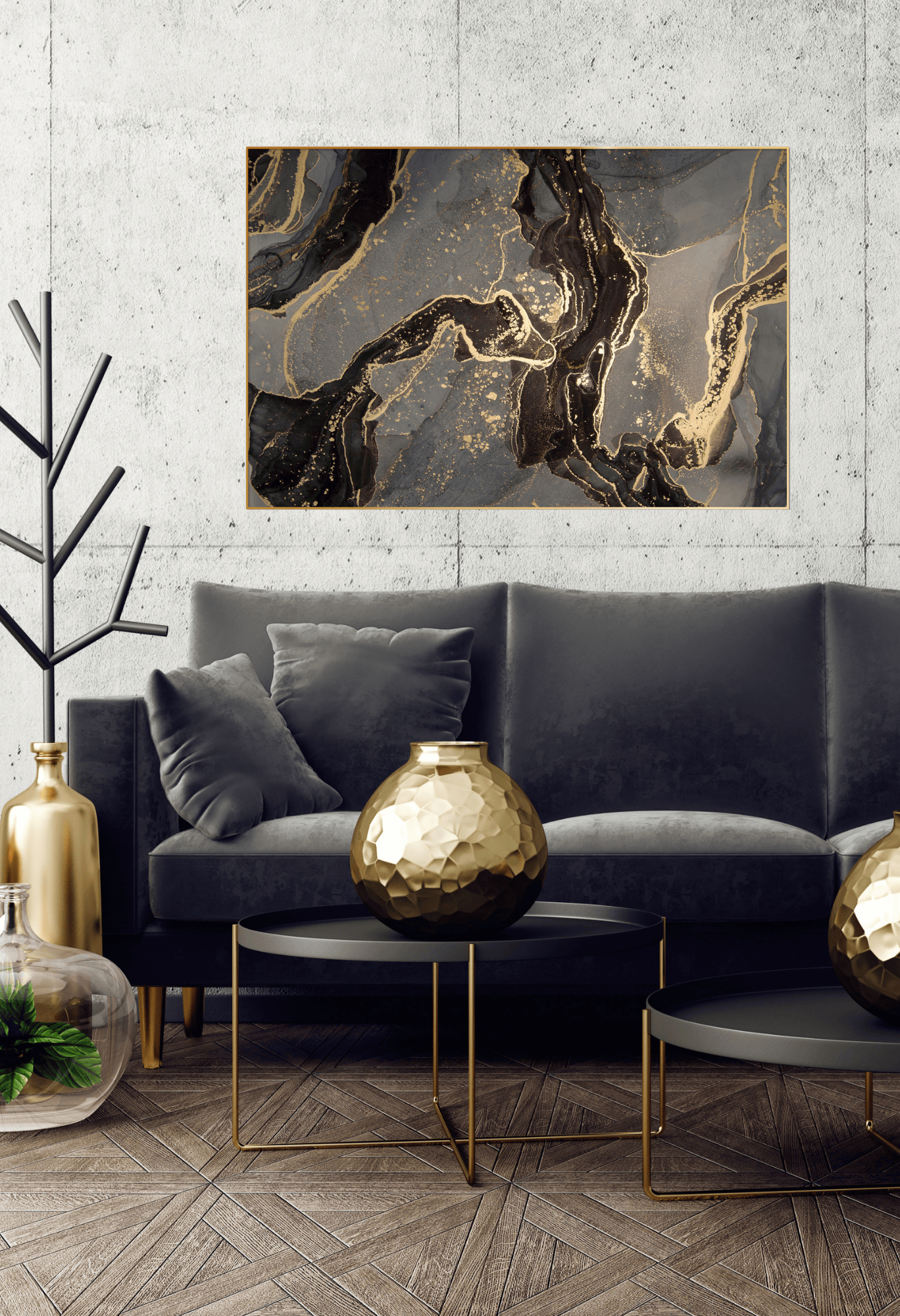 CP131 Monochromatic Abstract Canvas Print Wall Decor
