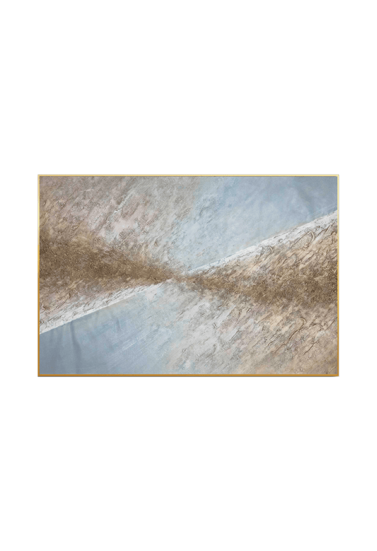 HP024 Abstract Minimalist Gray and Light Brown Hand-Painted Wall Decor